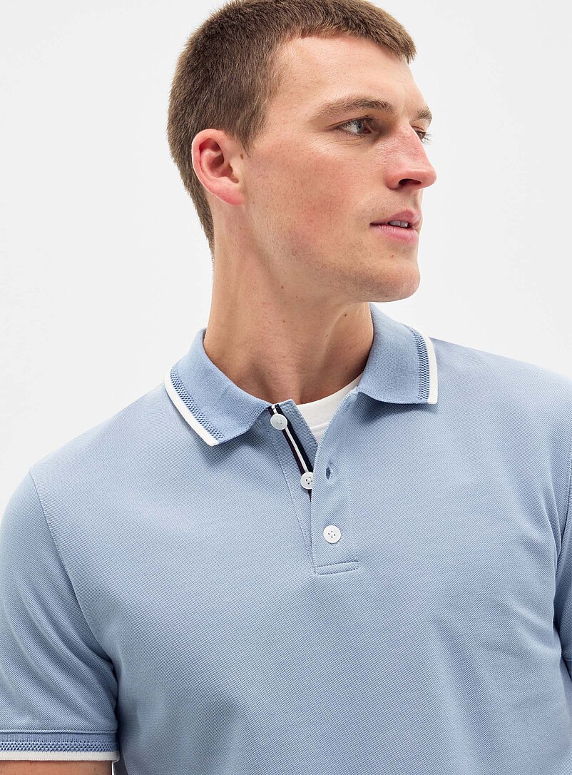 Semi-plain knit piqué polo product image 2