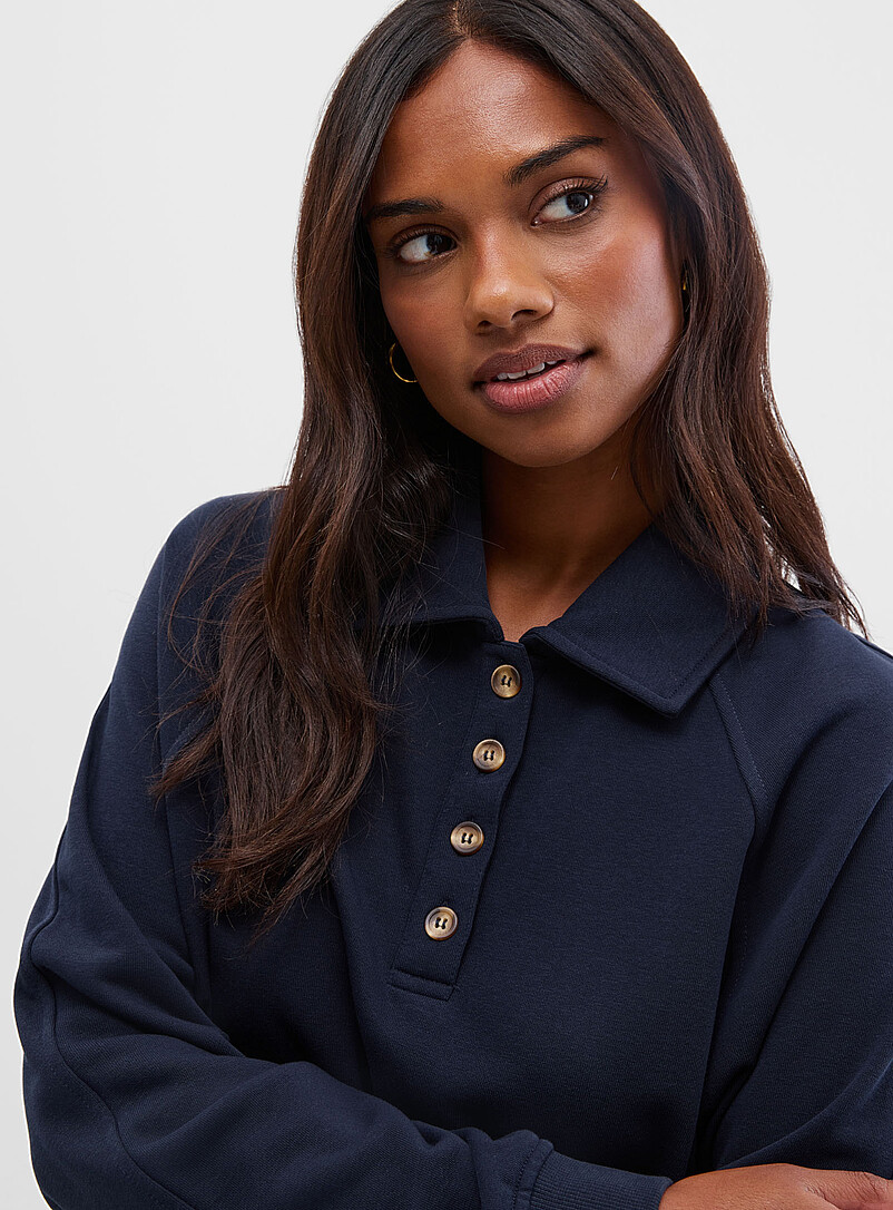 Polo-collar boxy sweatshirt product image 2