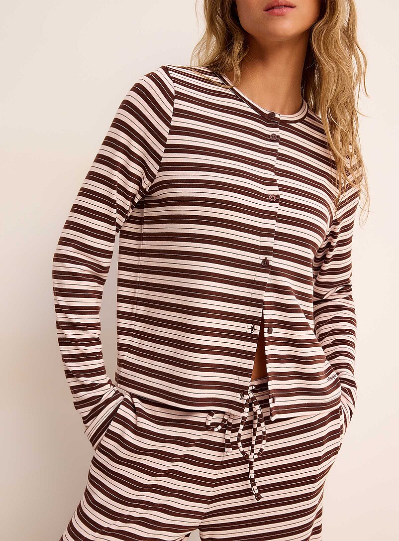Fine Ribbing Neutral Cardigan