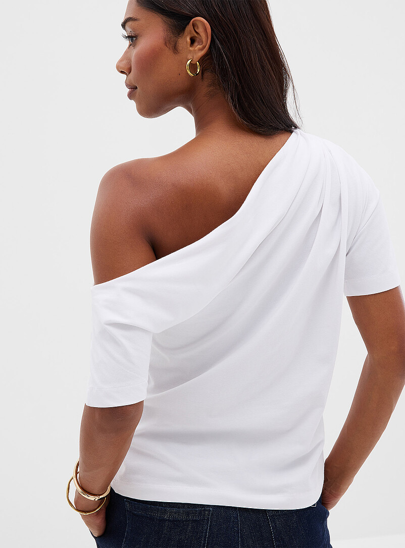 Off-the-shoulder gathered T-shirt product image 3