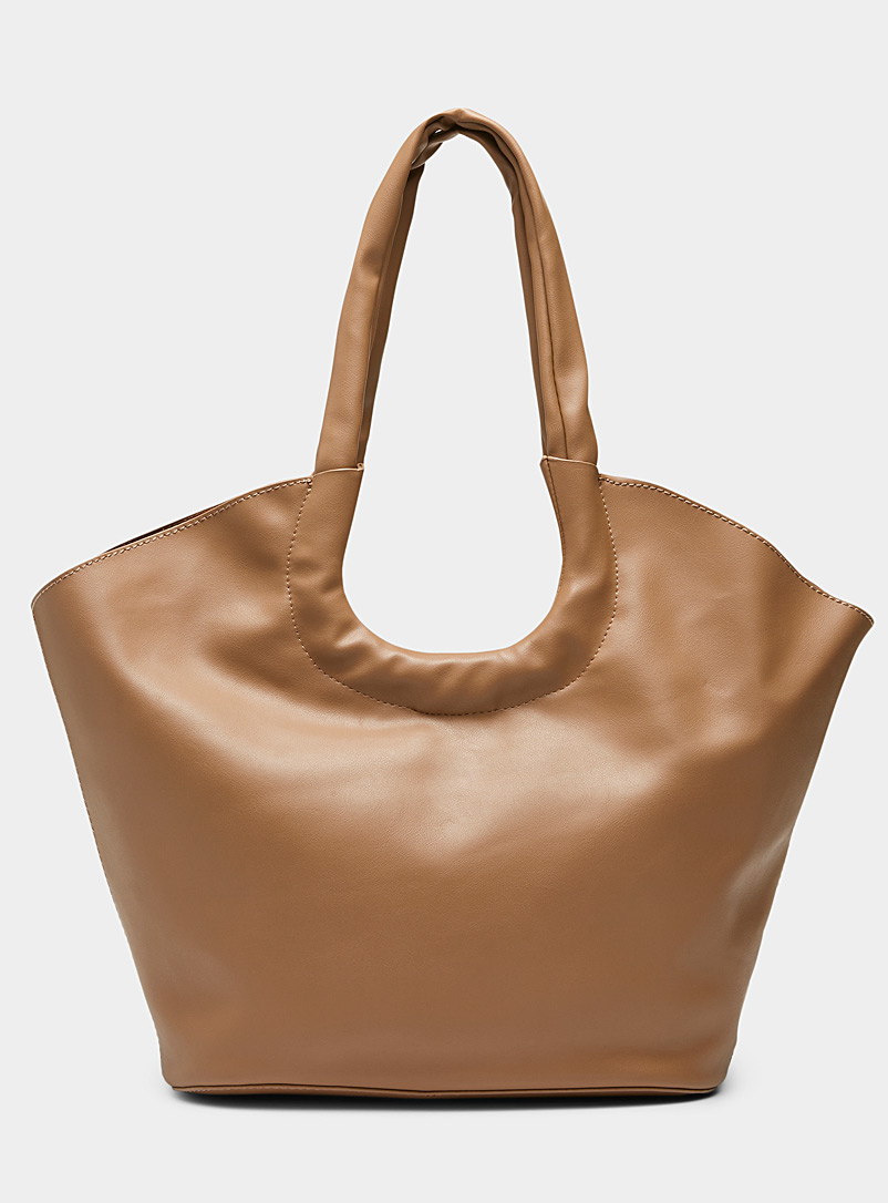Simons Light Brown Supple tote with clutch for women