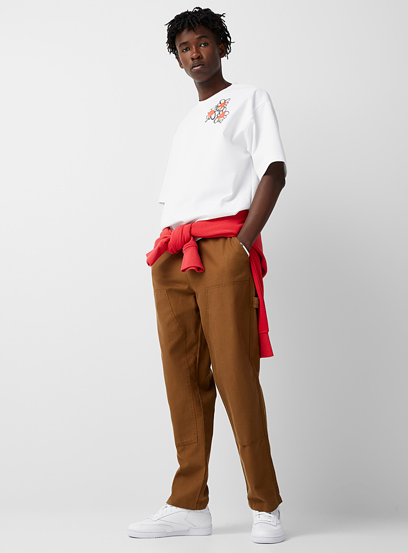 Djab: Le pantalon travailleur à panneaux Coupe droite Tan beige fauve pour homme
