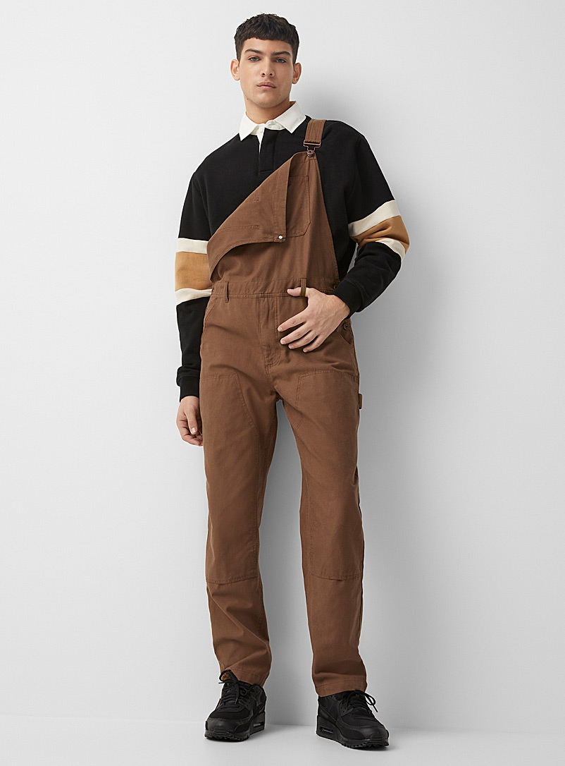 Djab Brown Panelled worker overalls Straight fit for men