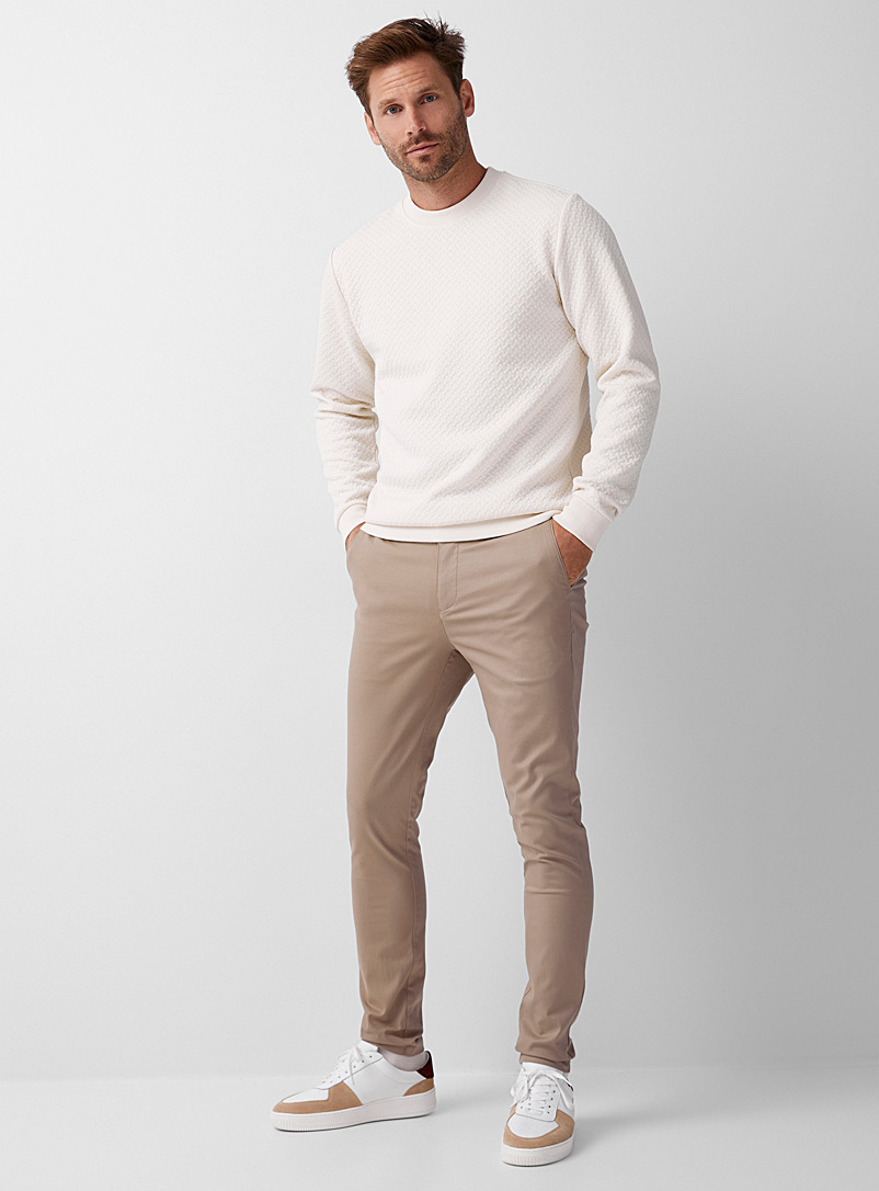 Le 31 Light Brown Structured organic cotton chinos Tokyo fit - Skinny for men