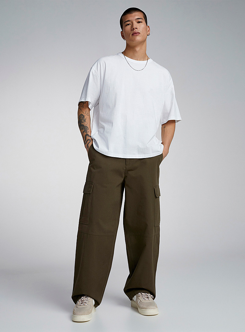 Djab Green Cargo pocket chinos <b>Relaxed fit</b> for men