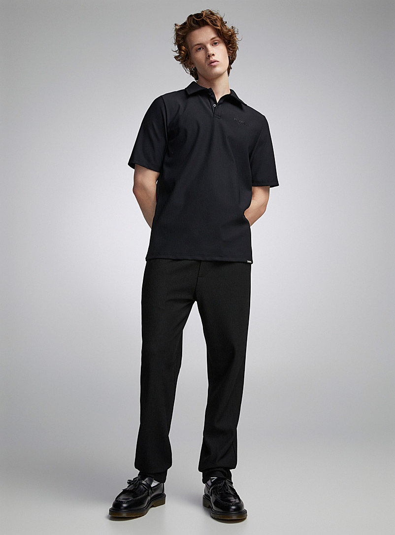 Sixth June Black Elastic-waist pleated pant Straight fit for men