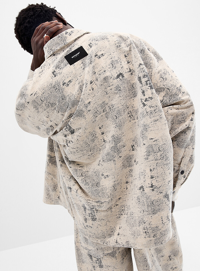 Jacquard Velvet Overshirt Loose Fit