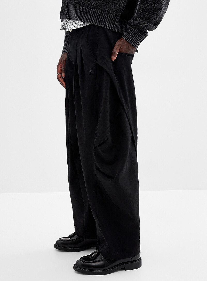 Loose sateen pleated pant Barrel fit product image 2