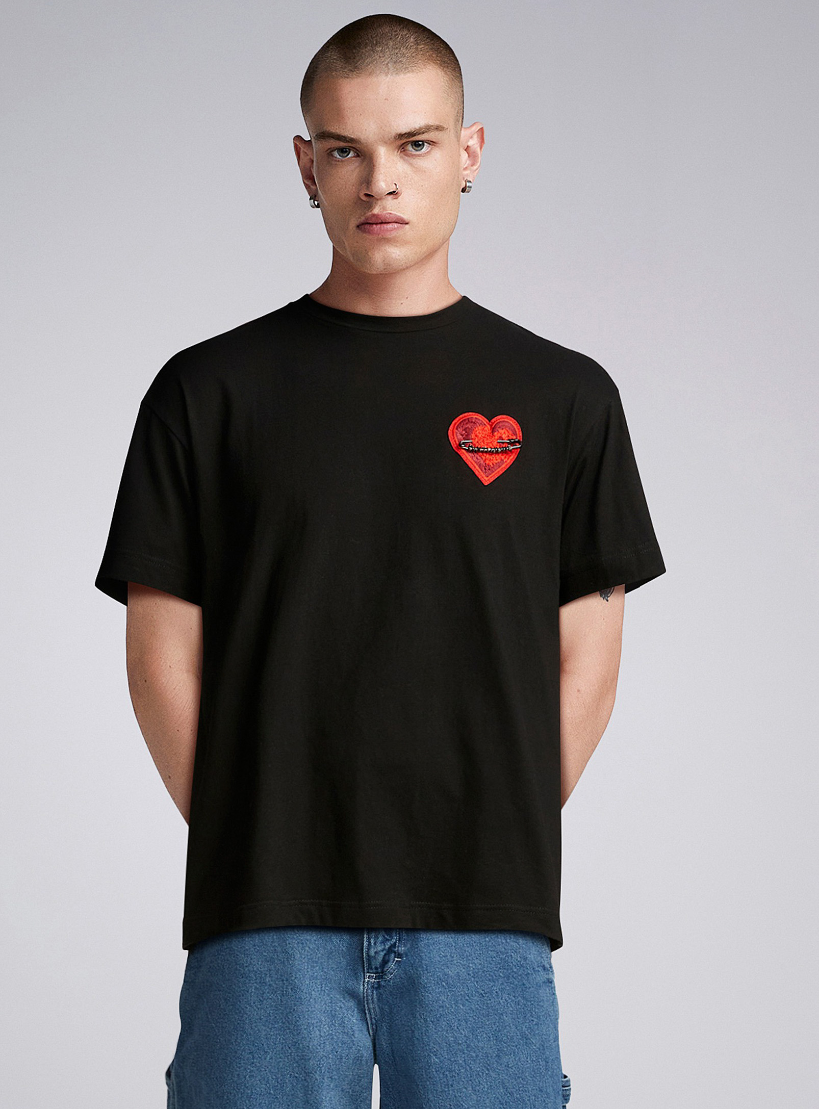 Sixth June Pinned Heart T-shirt In Black