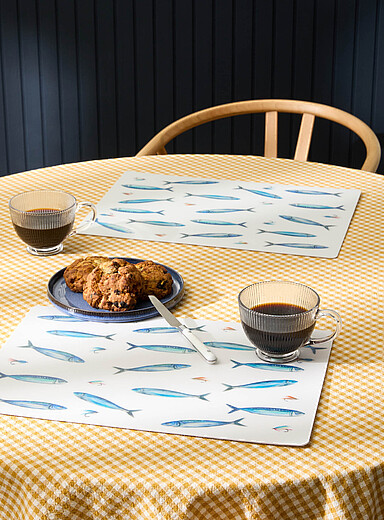 Sardines vinyl placemats Set of 2