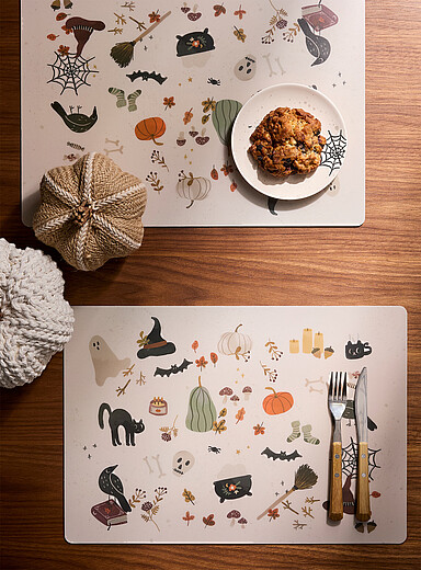 Les napperons vinyle nuit d'&eacute;pouvante Ensemble de 2 <b>Collection d'Halloween</b>