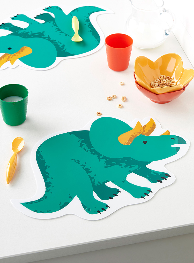 Simons Maison Green Triceratops placemat