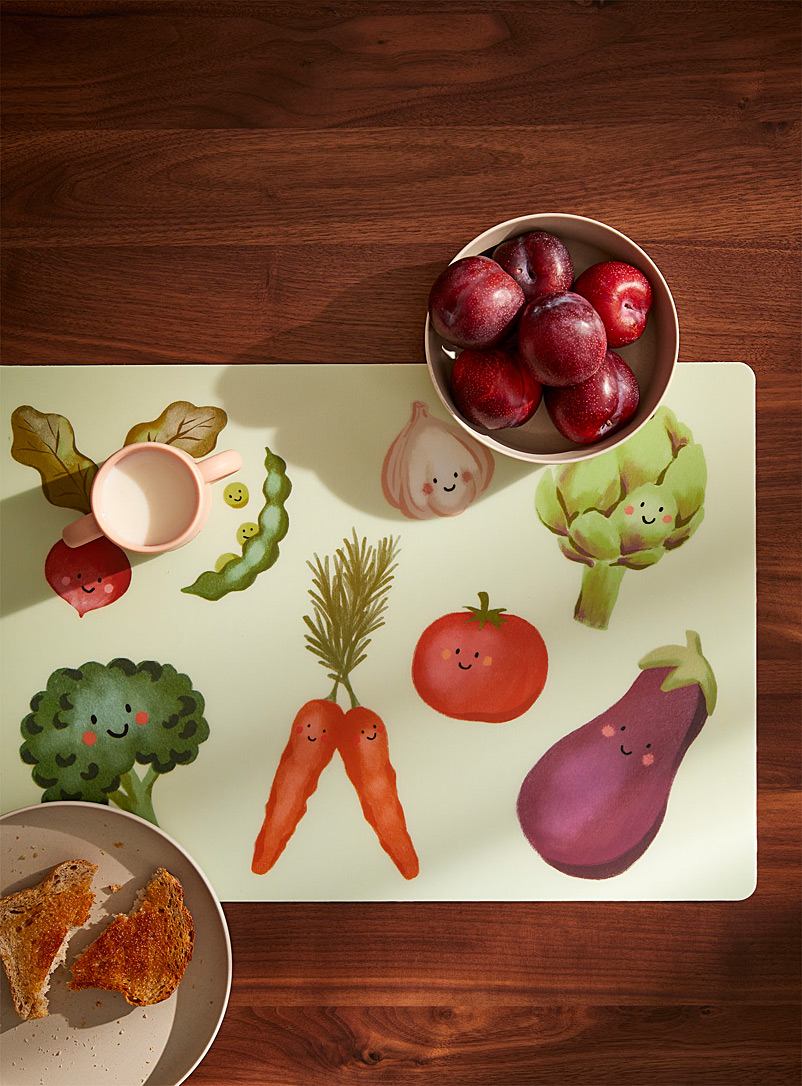 Simons Maison: Le napperon vinyle fruits et légumes Vert à motifs