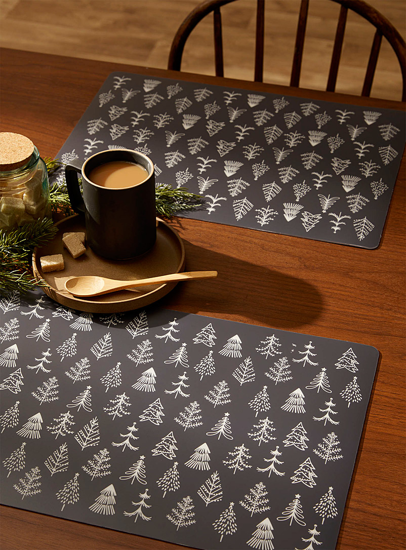 Simons Maison Black and White Playful firs vinyl placemats Set of 2