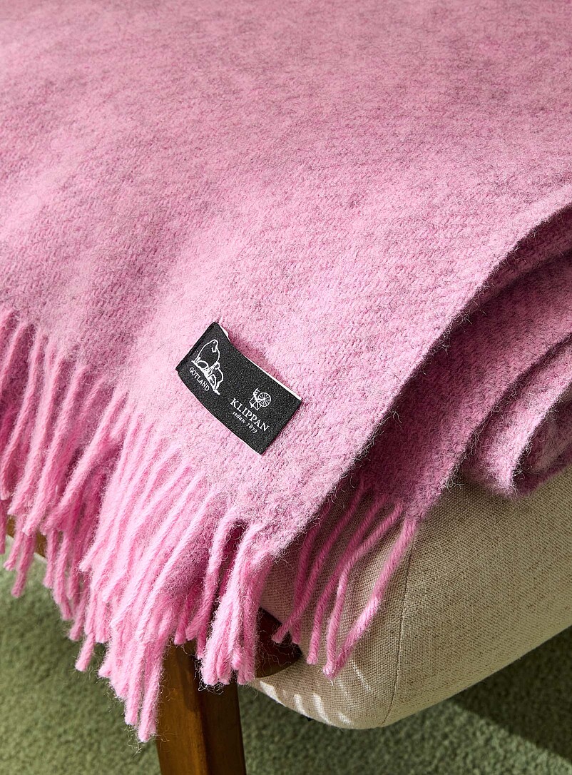 Klippan: Le jet&eacute; filamenteux &agrave; franges laine Gotland 130 x 200 cm Cuivre - Rouille