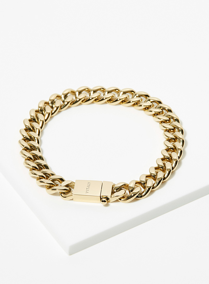 Vitaly Golden Yellow Kickback chain bracelet for men