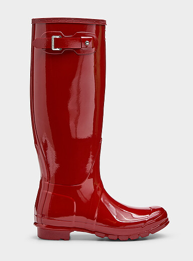 Hunter Red Glossy red Original tall rain boots Women for women