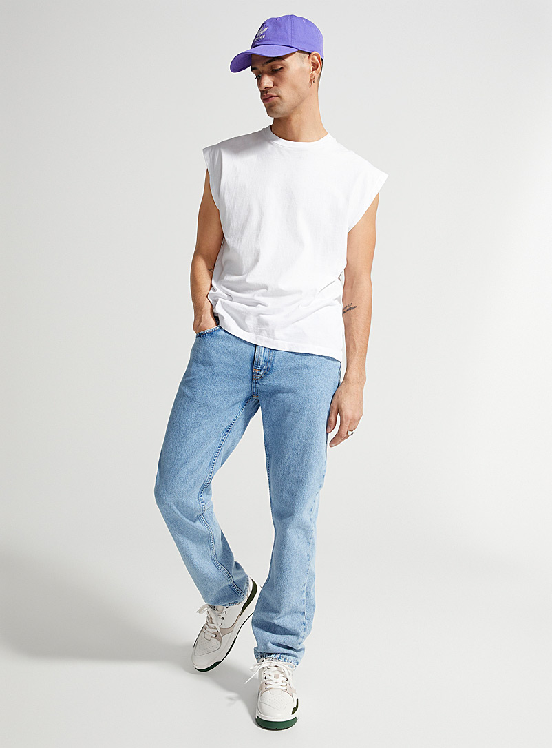 Nudie Jeans: Le jean bleu pâle Gritty Jackson Coupe droite Bleu pâle-bleu poudre pour homme