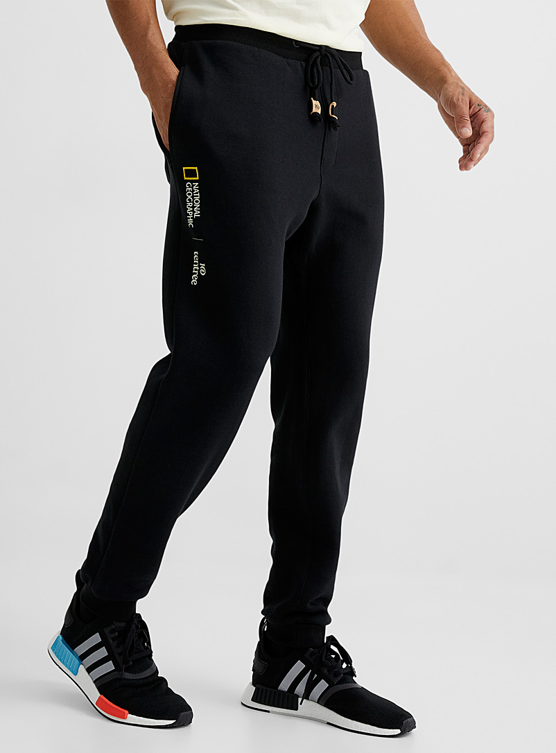 Tentree Black National Geographic Atlas joggers for men