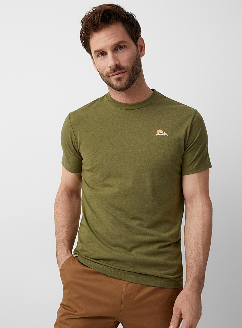 Tentree Lime Green Roam Outdoors T-shirt for men