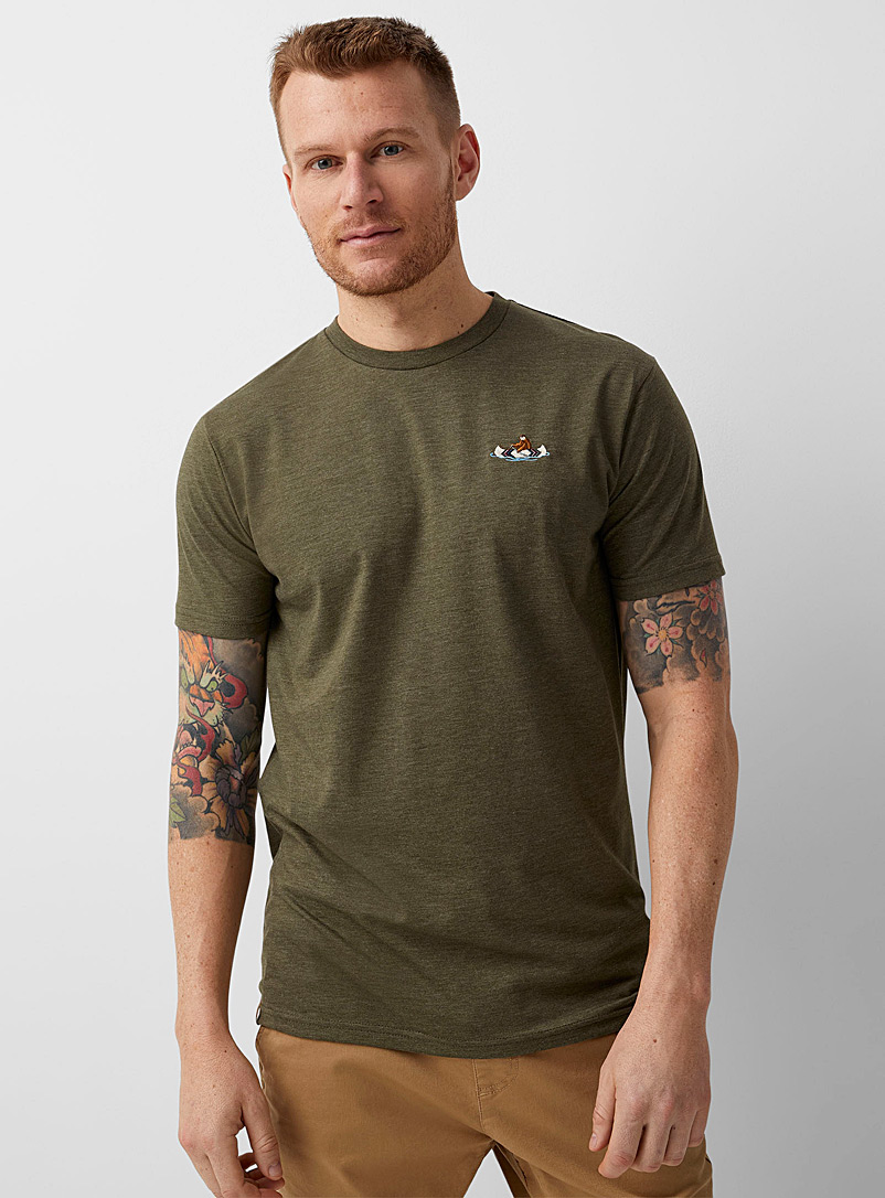 Tentree: Le t-shirt Sasquatch Vert foncé-mousse-olive pour homme
