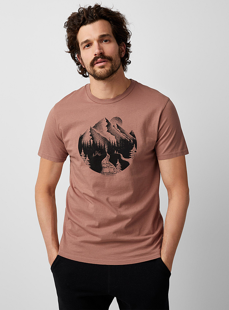 Tentree Light Brown Trace T-shirt for men