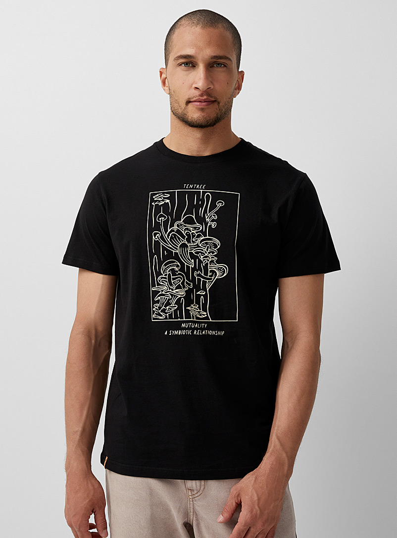 Tentree: Le t-shirt champignon sauvage Noir pour homme