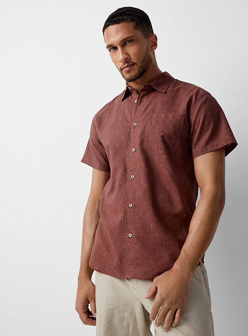 Tentree: La chemise chanvre petits conifères Rouge pour homme