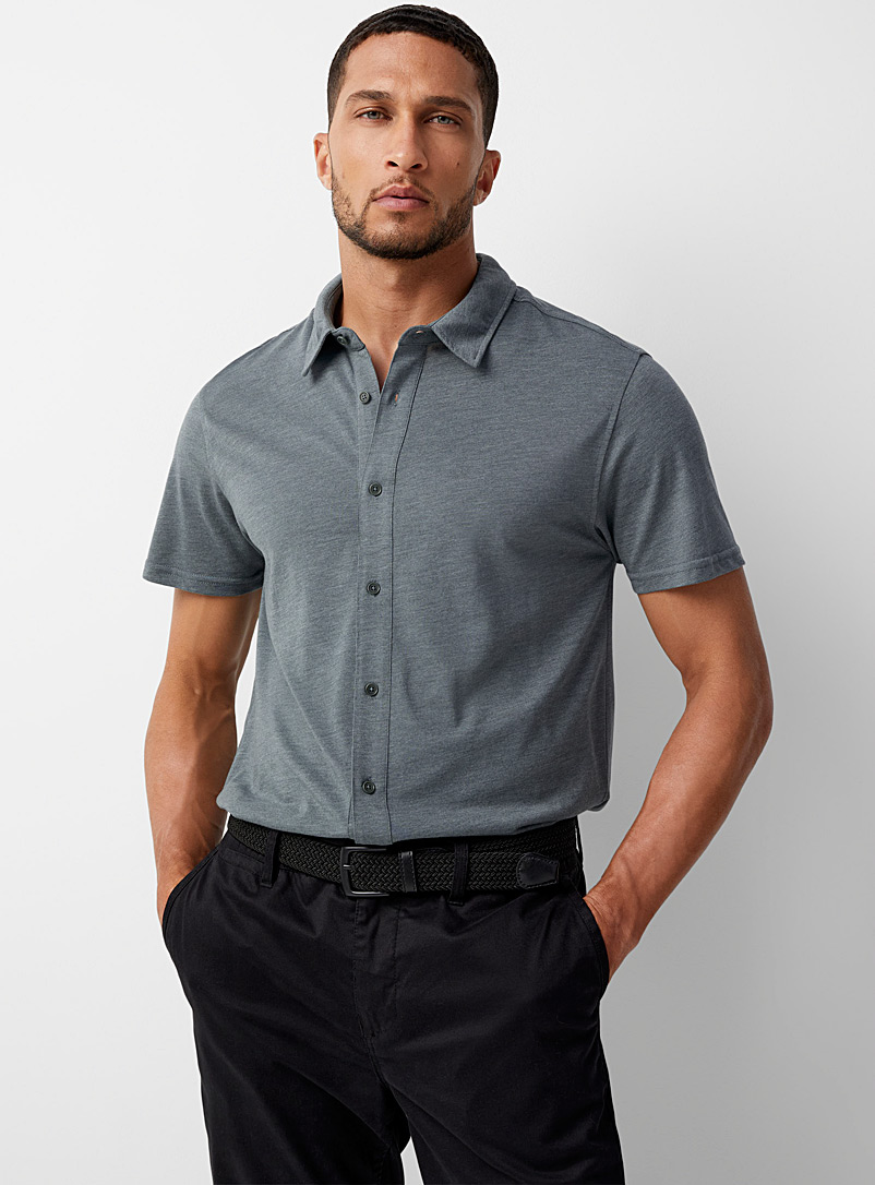 Tentree Gray Heathered jersey shirt for men
