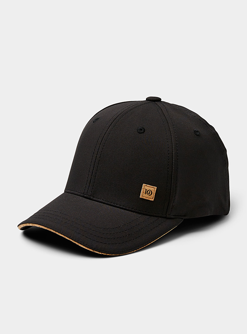 Tentree Black Cork mini-patch black cap for men