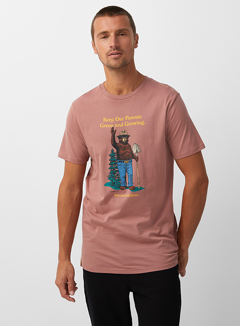 Tentree: Le t-shirt message Smokey Vieux rose pour homme