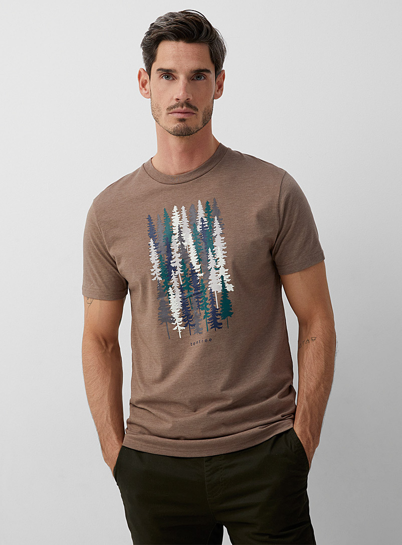 Tentree Brown Spruced Up T-shirt for men