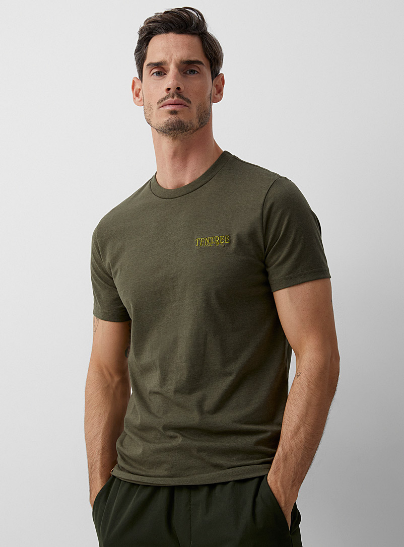 Tentree: Le t-shirt Mountains Vert foncé-mousse-olive pour homme