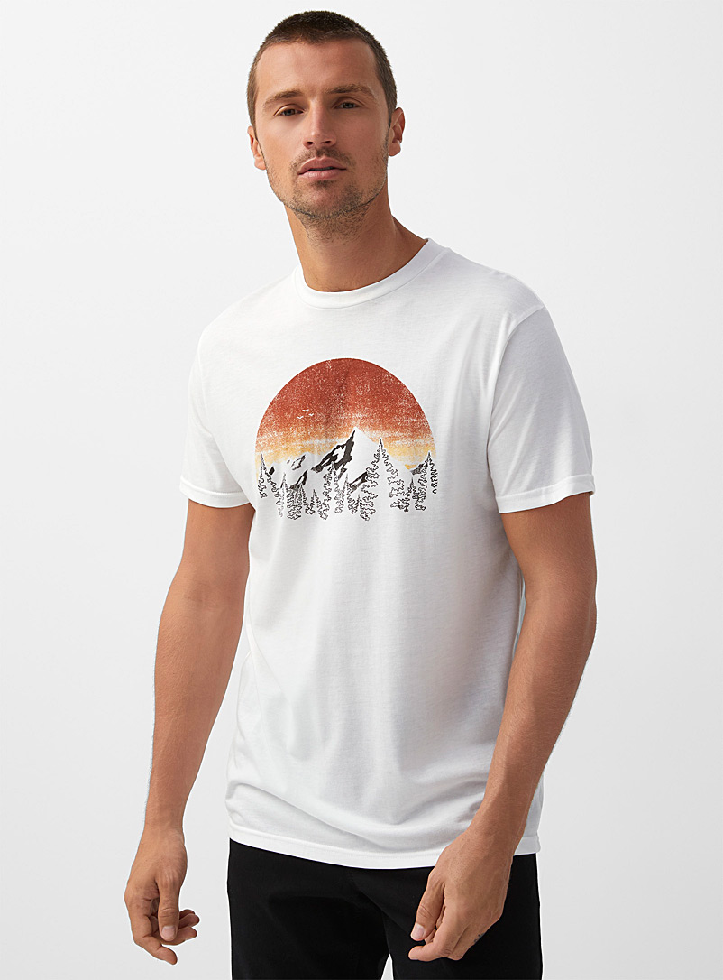 Tentree White Vintage Sunset T-shirt for men