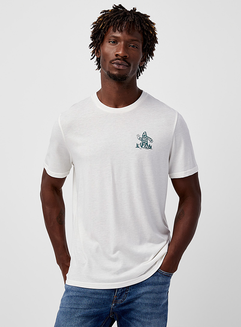 Tentree White Mysterious Sasquatch T-shirt for men
