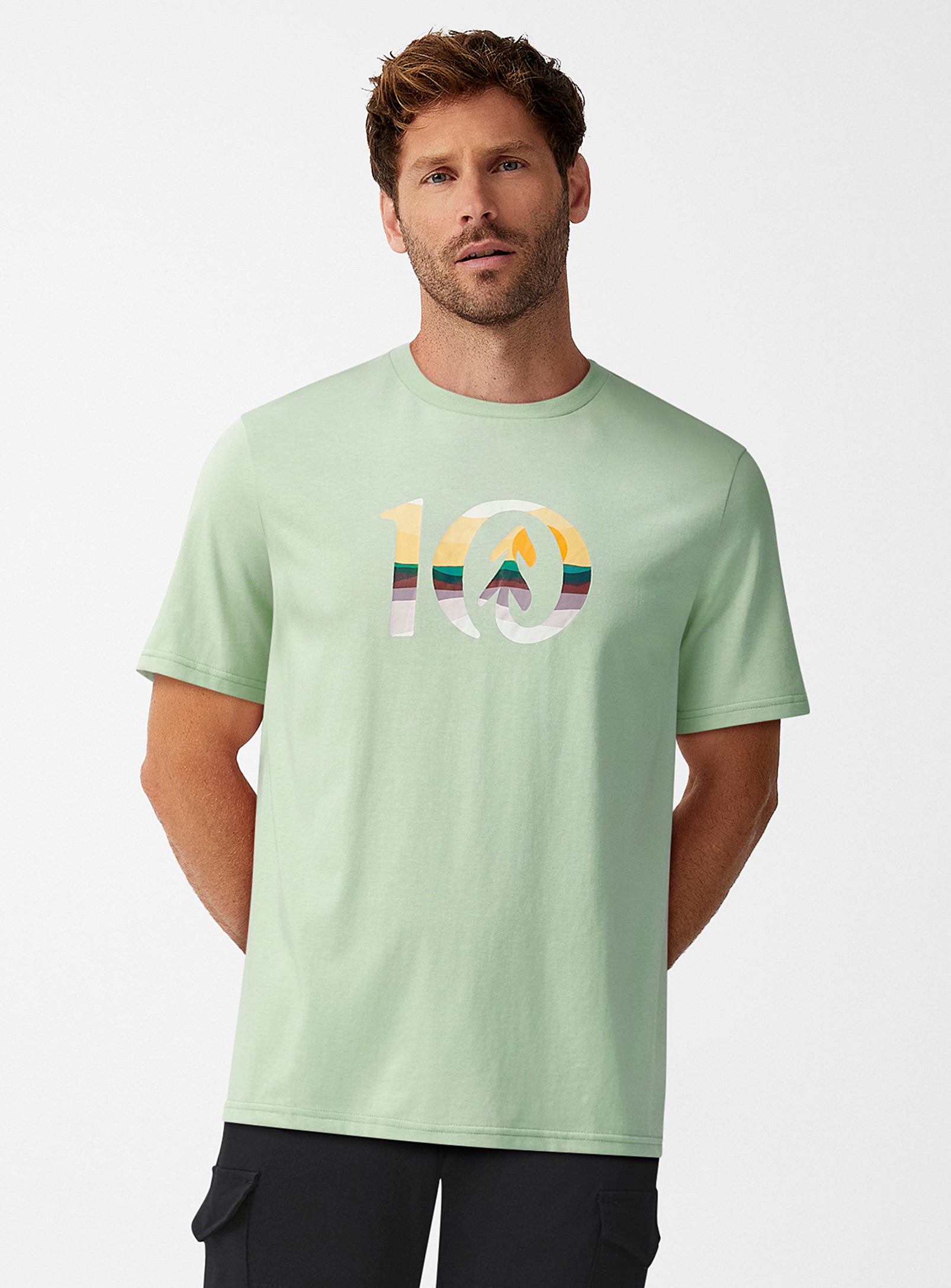 Tentree - Le t-shirt logo rayures colorées