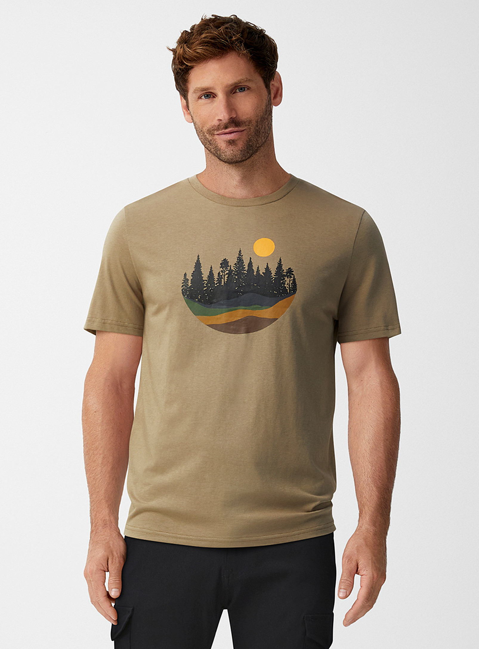 Tentree Landscape Disc T-shirt In Light Brown