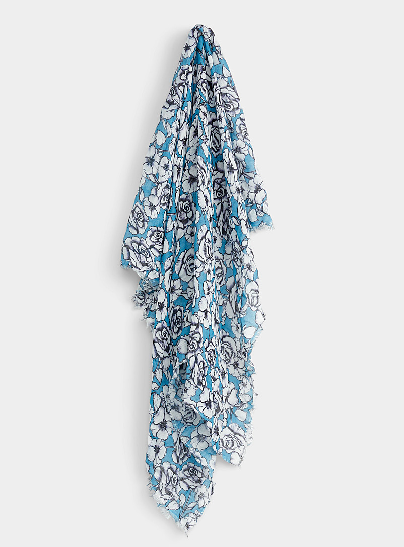 Simons: Le foulard léger impressions d'été Bleu assorti pour femme
