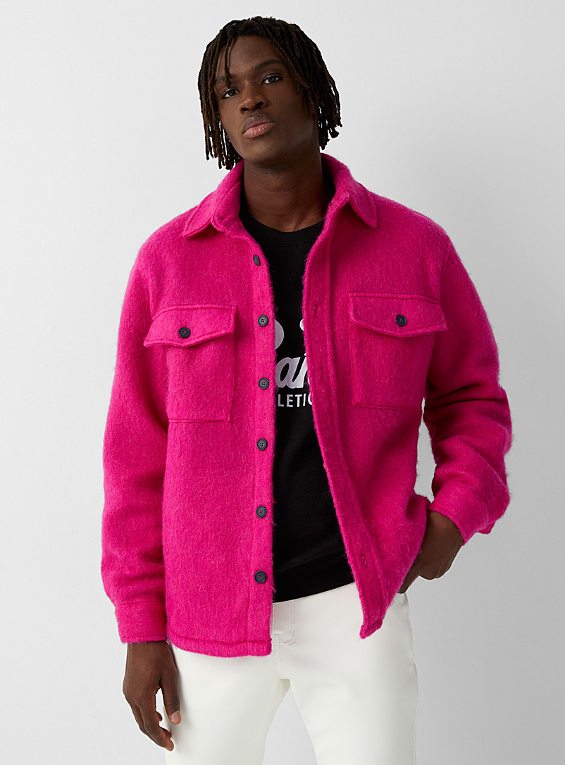 Le 31 Pink Brightly coloured overshirt for men