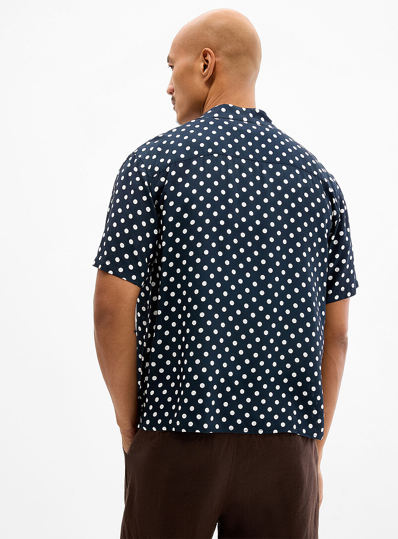 Le 31: La chemise cabana pois hypnotiques <b>Coupe confort</b> Blanc et noir pour homme