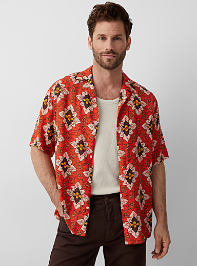 Floral mosaic camp shirt Comfort fit 