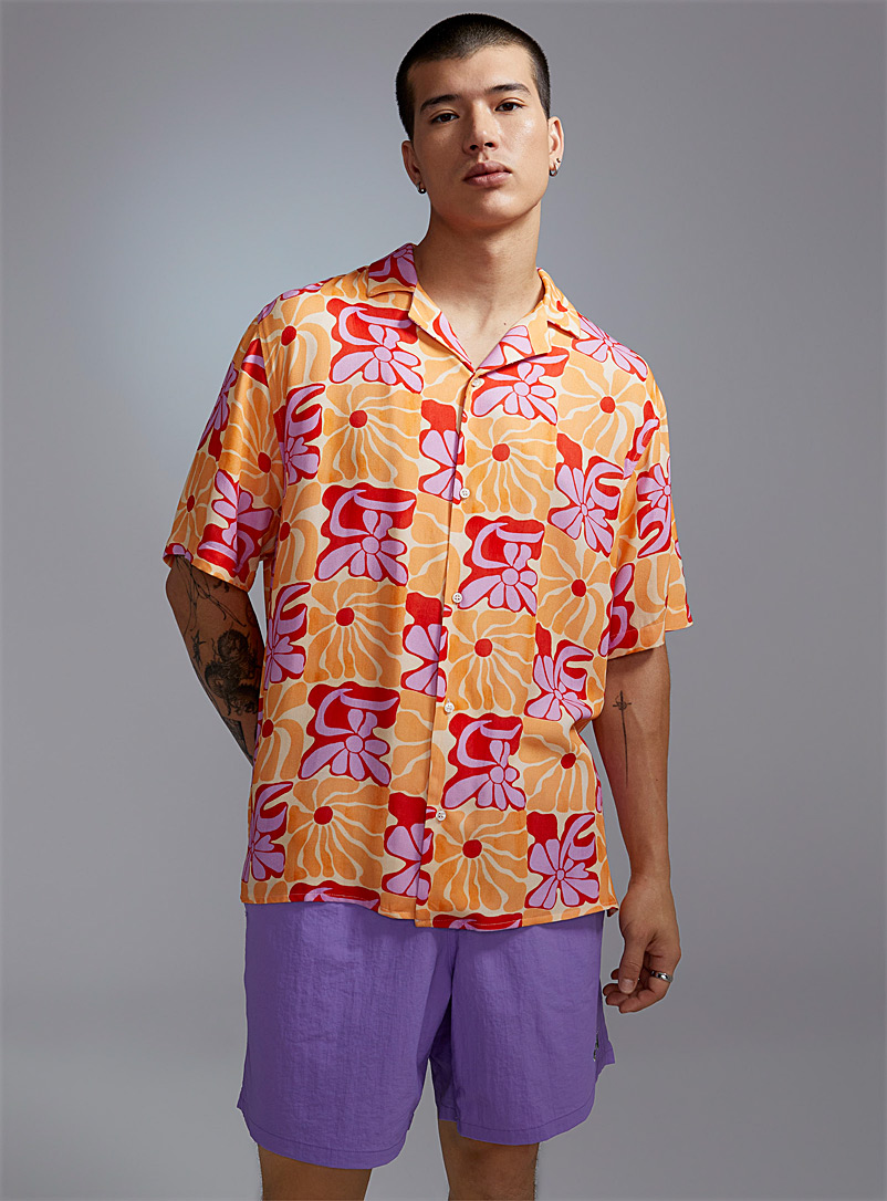 '70s flower camp shirt | Djab | Shop Men's Short Sleeve Casual Shirts ...