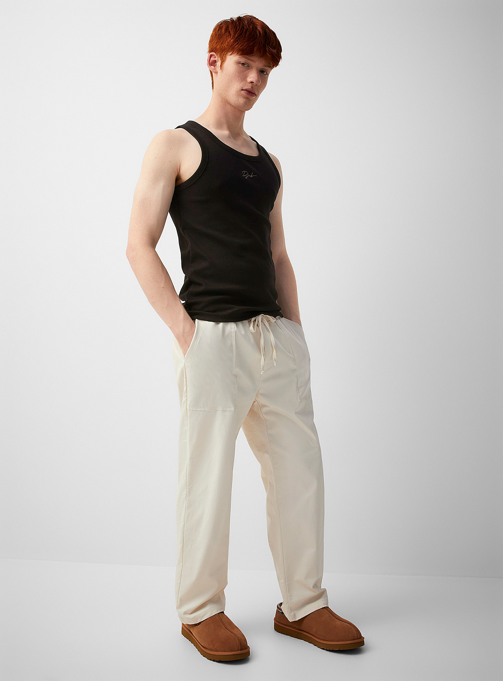 Djab Canvas Military Pant Relaxed Fit In Off White