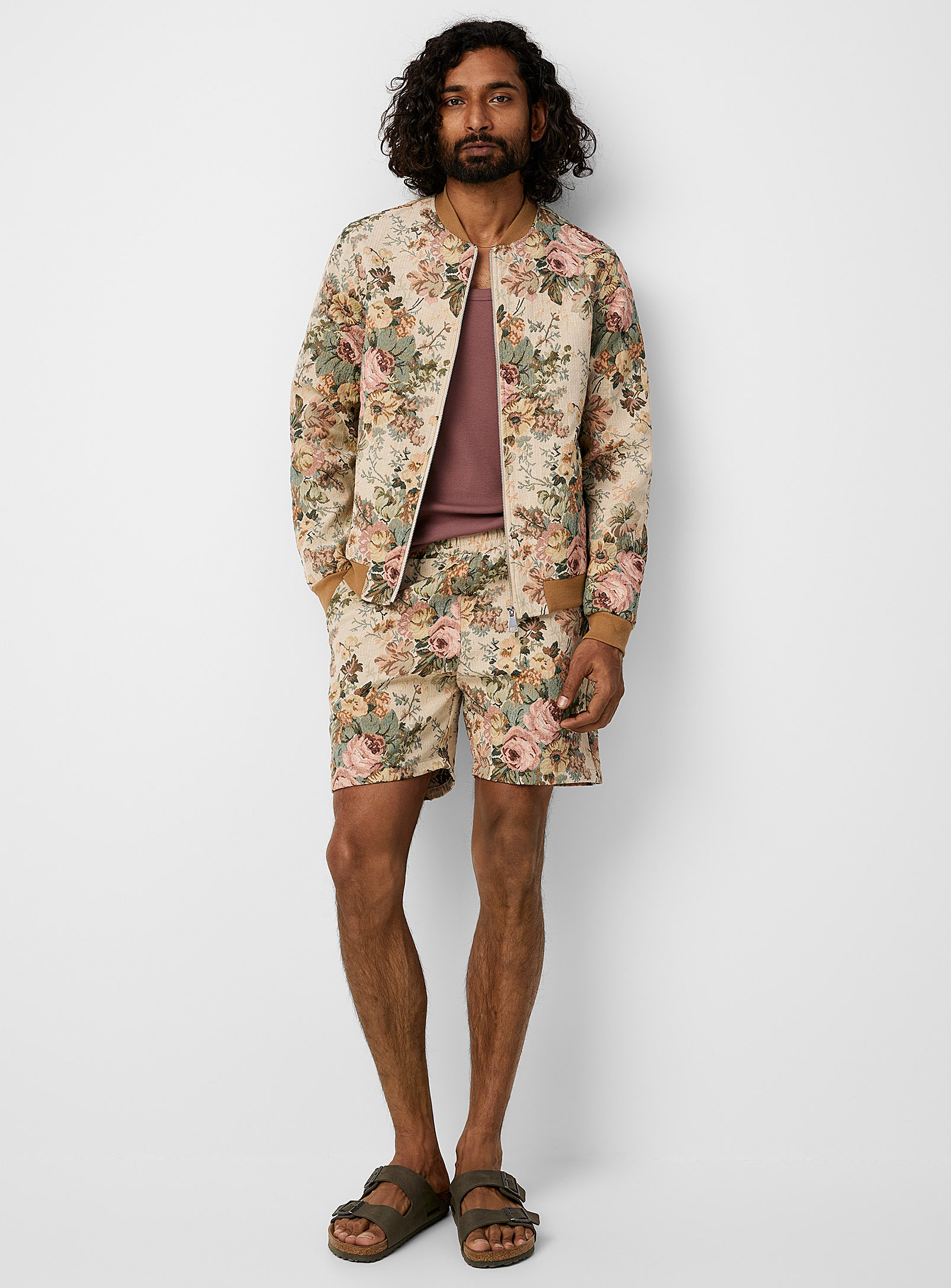 Le 31 - Men's Floral tapestry Bermuda Shorts