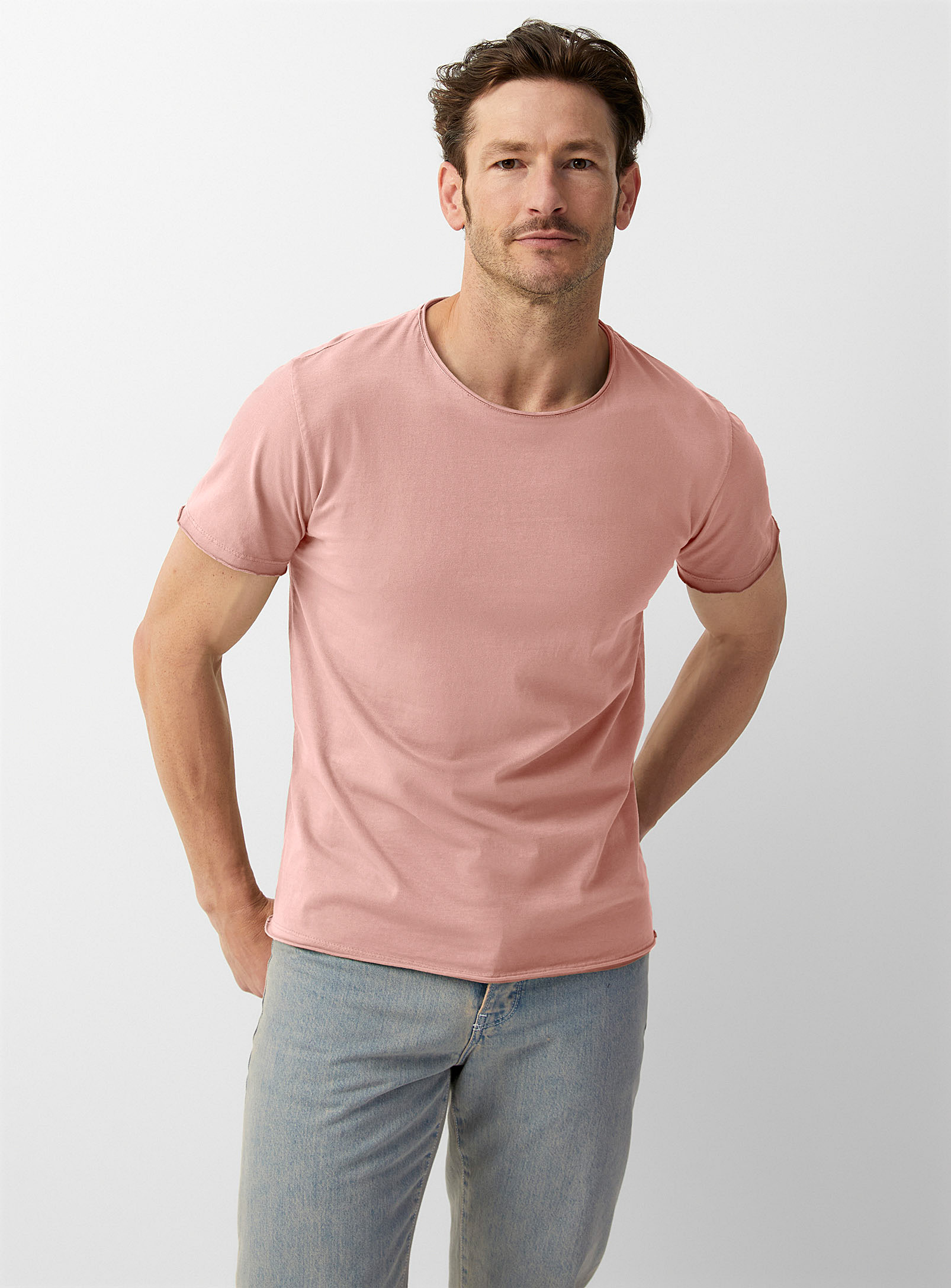 Le 31 Rolled Raw-hem T-shirt In Pink