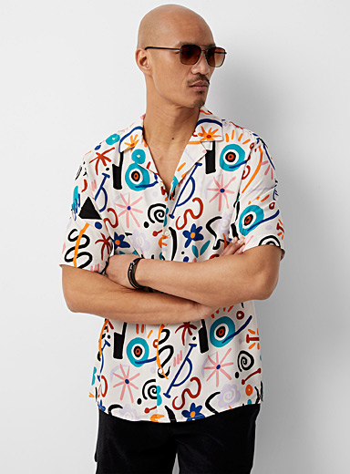 Colourful shape camp shirt Comfort fit | Le 31 | Shop Men's Patterned Shirts  Online | Simons