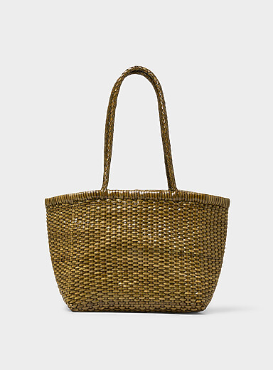 Le petit sac cuir tressage panier