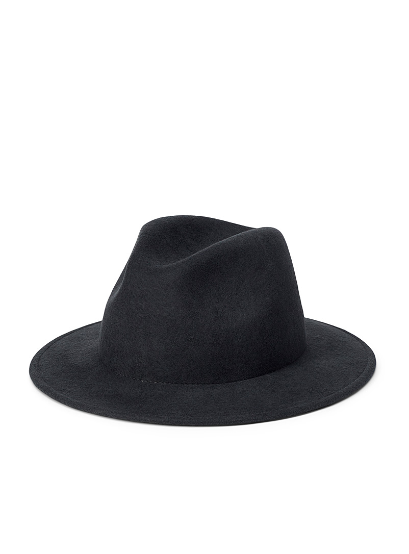 Le 31 Patterned Black Faded felt Panama hat for men