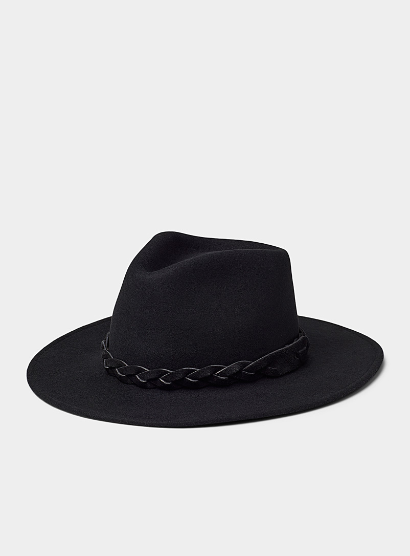 Le 31: Le chapeau cowboy ruban tressé Noir pour homme