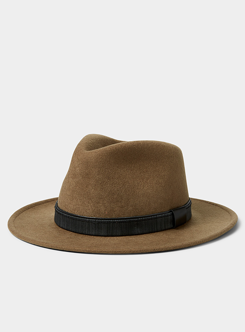 Le 31 Fawn Mixed-media band fedora for men
